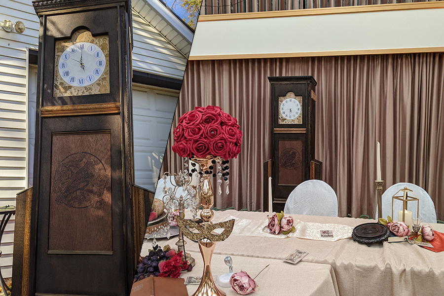 Detailed vintage grandfather clock